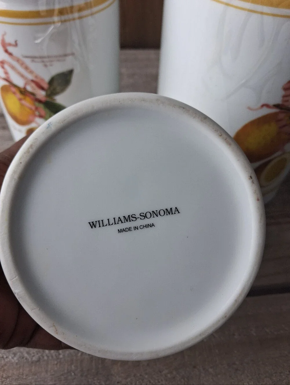 Williams-Sonoma Lemon Botanical 3-Piece Ceramic Canister Set